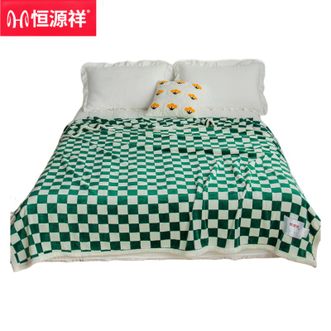 恒源祥 毛毯加厚保暖双拼法莱绒沙发午睡盖毯单人家用毯子 松石绿绒毯 恒源祥 毛毯加厚保暖双拼法莱绒沙发午睡盖毯单人家用毯子 松石绿绒毯