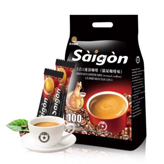 西贡  3合1猫屎咖啡味1700g(17g*100条)速溶咖啡粉袋装越南进口速溶咖啡粉袋装越南进口