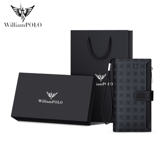 英皇保罗WilliamPOLO  钱包男士长款潮牌皮夹驾驶证一体手包多卡位钱夹P24QB007