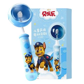 冷酸灵  贝乐乐2-12岁彩虹灯声波防水软毛可爱儿童电动牙刷充电式 2-12岁阿奇款 1支（蓝色）