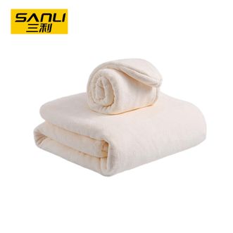 三利（SANLI）  云柔抗菌 浴巾干发帽套装