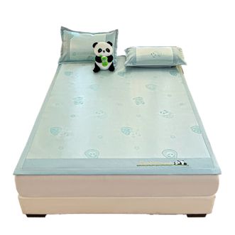 凯诗风尚  夏季舒适冰丝席三件套夏季凉席空调席 绿色150*200cm
