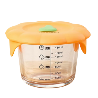 英氏（YEEHOO）  辅食盒玻璃蒸蛋碗婴儿专用辅食碗宝宝保鲜储存盒辅食蒸碗 小南瓜【单个】