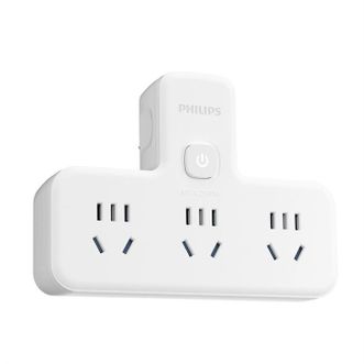 飞利浦/Philips  新国标安全插座儿童保护门 多孔组合插线板/插排/排插/接线板/拖线板/电排插 一转三 SPB2031W/93