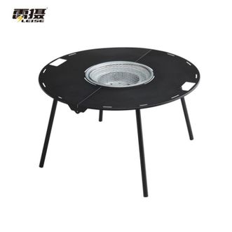 雷摄  围聚烧烤炉套装 80折叠款9件套配不锈钢网包夹 黑色