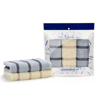 金号 3条装新疆棉纯棉毛巾60*30cm吸水面巾洗脸巾扶桑寄语系列HY1698 颜色随机