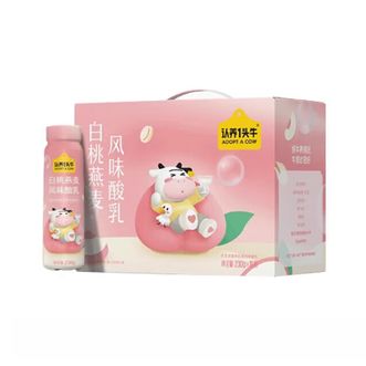 认养一头牛ADOPT A COW  白桃燕麦味酸奶  法式风味酸奶  整箱酸牛奶  230g*10瓶装