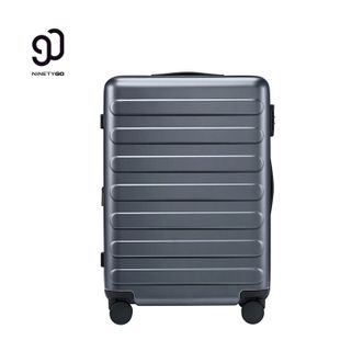90分  莱茵河扩容行李箱  大容量旅行箱  PC耐磨密码轻音拉杆箱  24英寸  钛金灰