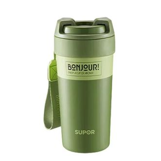 苏泊尔/Supor  咔哒旋饮保温杯 便携咖啡杯吸管杯 大容量 旷野绿 500ML