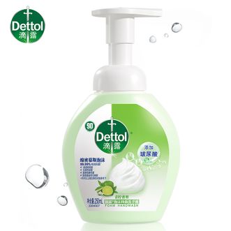 滴露/Dettol  青柠香型泡沫抑菌洗手液250ml（新旧包装随机发）水润抑菌绵密泡泡抑菌儿童洗手液泡泡保湿