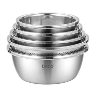 德铂（Debo）  希莫尔不锈钢厨房滤水盆五件套加大加厚款DEP-DZ662