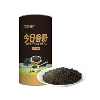 今粮道  黑芝麻糊粉黑枸杞黑桑葚黑米黑豆五黑粉五谷杂粮早餐代餐粉今日谷粉(黄豆燕麦粉）370g2罐装