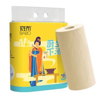 斑布  厨下生活系列厨房纸巾2层80节*2卷/提 懒人抹布竹浆纸吸水吸油纸 可接触食品级厨房用纸