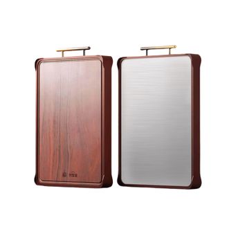 好管家  菜板乌檀木不锈钢双面砧板B8154 45*32*2.6cm