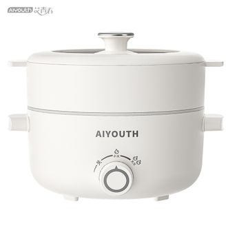艾青春  3L电火锅 料理锅涮肉多用途涮锅AI-HG309米白色