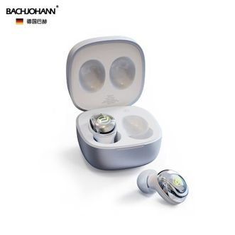 巴赫约翰/bachjohann  电镀真无线蓝牙耳机 T3 入耳式运动跑步耳机 隐形超长待机 续航苹果安卓通用 白色