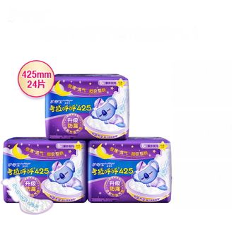 新护舒宝考拉呼呼425mm夜用加长卫生巾  8片*3包