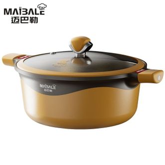 迈巴勒/MAIBALE  汤锅加厚家用不粘煮粥锅炖锅双耳燃气灶电磁炉30CM