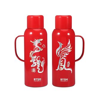 BTSM  焖茶壶保温壶水壶820ml容量对壶BTCH-820L龙凤呈祥（双壶）红色