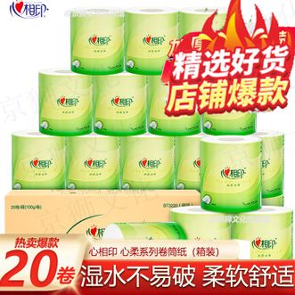 心相印  丝享系列卷筒纸4层100g*20卷（箱装）卷纸巾厕纸有芯卷纸卫生纸擦手纸实惠装