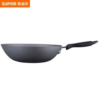 苏泊尔/Supor  炒锅无涂层真不锈 铸铁老式炒菜锅 防刮耐磨