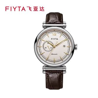 飞亚达/Fiyta  印系列 手表 男表 自动机械表 皮带  （米白太阳砂表盘 GA850022.WWK）