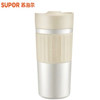 苏泊尔（SUPOR）  智能钛泡饮杯纯钛内胆保温杯420mL容量商务办公户外便携保温水杯 珠光白