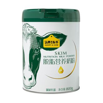 认养一头牛  脱脂奶粉800g一罐装 中老年儿童学生青少年营养冲饮早餐奶