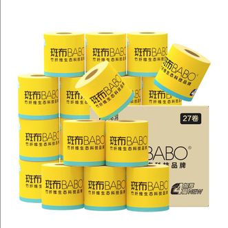 斑布/BABO  原生竹浆卷纸4层150克27卷整箱YMJ150A27