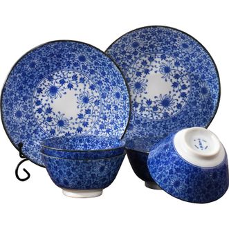 美浓烧（Mino Yaki）  进口陶瓷餐具菊华草花唐草6头套装SD-6T  套