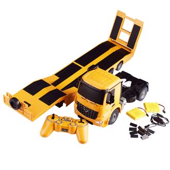 双鹰/DOUBLE E  儿童无线遥控汽车玩具运输工程平板拖车 E562-001
