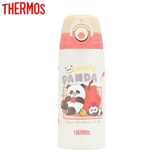 膳魔师（THERMOS）  儿童保温杯600ml大容量 不锈钢内胆保温水杯 一杯三盖便携学生吸管杯直饮杯 TCKP-603FS RD(PD)