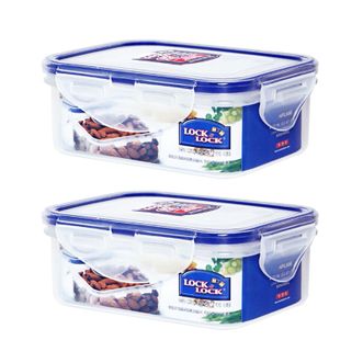 乐扣乐扣（LOCK&amp;LOCK）  塑料保鲜盒  大容量透明食物冰箱收纳盒子  350ML*2个
