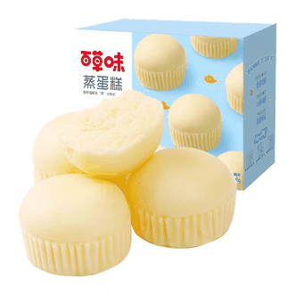百草味  蒸蛋糕500g奶香味早餐小面包代餐整箱休闲零食办公室点心糕点