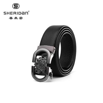 喜来登/SHERIDAN  男士自动扣头层牛皮皮带NL180354S黑色