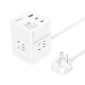 品胜（PISEN)  65W魔方桌面多口充电器 PD快充Type-C USB华为笔记本 苹果白【超级65W快充】智能魔方插座