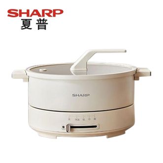 夏普/Sharp  多功能电火锅4升全金属锅体分体式设计1400W大火力均匀速热高效发热白色  KX-CN40L-W  多功能电火锅