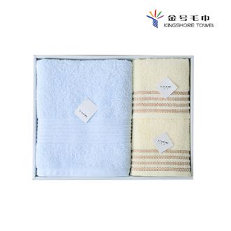 金号  真礼毛巾 一浴巾二毛 礼盒装  洗脸巾 擦脸巾 颜色随机 ZL1701-A1