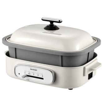 夏普（SHARP）  多功能料理锅4.5L大容量电煮锅 烤涮一体家用多途锅 烤鱼锅电火锅 KX-AN45L-C
