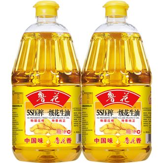 鲁花  5S物理压榨一级花生油 1.8L*2瓶
