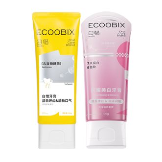 白惜/ecoobix  柠香凤梨+闪耀美白牙膏各一支
