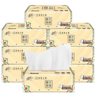 清风  抽纸敦煌文创3层100抽纸巾8包AR10SCZ1-24B-8包
