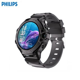 飞利浦（PHILIPS）  儿童电话手表F9 Plus【曜石黑】 长续航高清视频4G全网通 耐摔防水 精准定位学生智能儿童手表