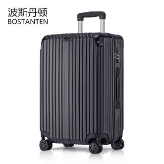 波斯丹顿（BOSTANTEN）24寸拉杆箱爆款行李箱万向轮旅行箱密码箱黑色24寸 圆角拉链款