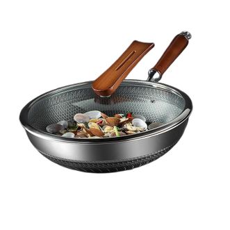 MAXCOOK  炒锅 316不锈钢炒锅34cm不粘炒锅三层钢 燃气电磁炉通用MCC3919