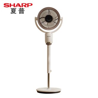 夏普/Sharp  空气循环扇电风扇落地扇自动摇头直流变频轻音无躁台立两用智能语音遥控定时换气扇对流涡轮扇 PJ-CD420A-W