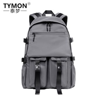 泰梦（TYMON）双肩包大容量防泼水笔记本电脑包出差旅行通勤休闲背包商旅时尚双肩包 灰色 TM-6188