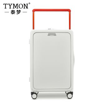 泰梦/TYMON  漫步星空宽拉杆行李箱 前置电脑仓登机箱旅行箱（拉链款）珍珠白 20寸