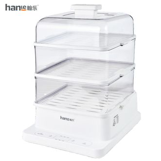 翰乐  24L三层电蒸锅可视电蒸笼智能预约料理机电热锅 多功能锅蒸蛋器蒸包子蒸馒头蒸饺蒸海鲜蒸玉米热饭早餐机料理锅多用途锅KH-Z06白色