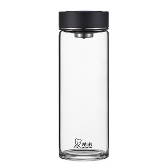 希诺  玻璃杯男女士单层加厚玻璃杯大容量茶杯家用带滤网 650ml XN-6089